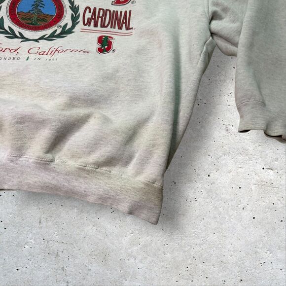 Vintage Stanford Cardinal Crewneck Sweatshirt Galt Crew College Sz L Distressed - Picture 6 of 12
